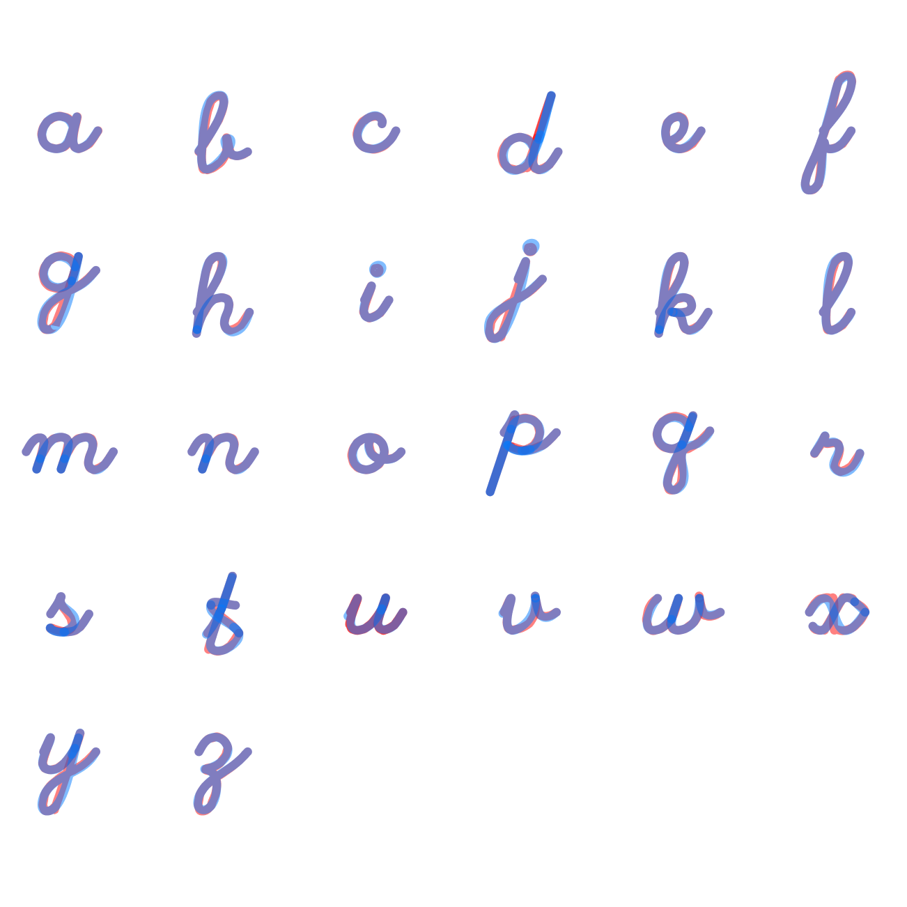 Hershey (red) and hand-polished curve (blue)